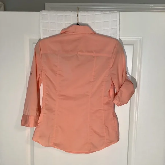 New York & Company Stretch Ladies Pullover Top Peach Size XS - Picture 2 of 5